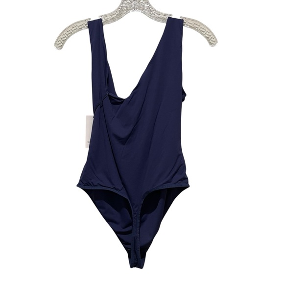 Popilush Deep V Neck Sleeveless Thong Bodysuit Navy Blue Women’s Size XL - Picture 8 of 12